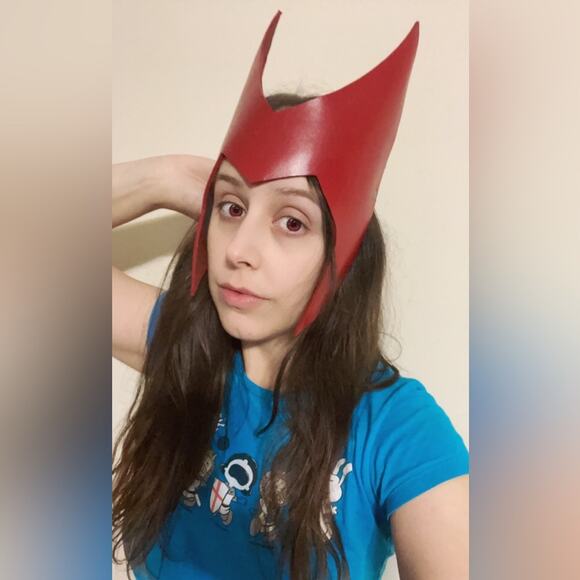 Scarlet Witch Leather handtooled Cosplay Headpiece - Picture 1 of 10